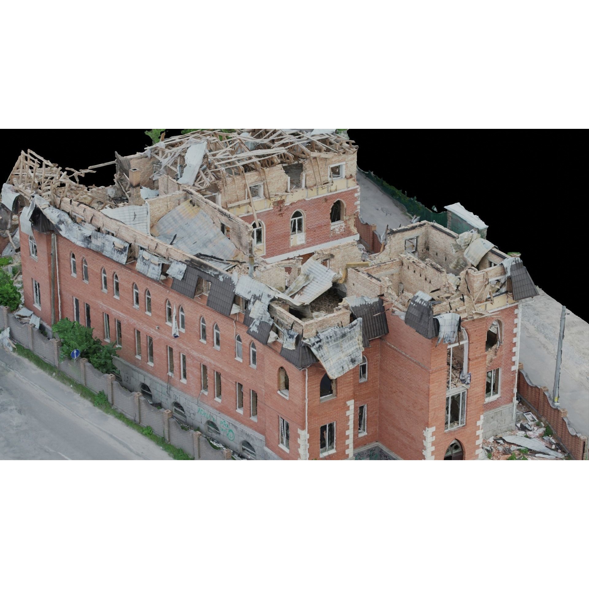 Ukraine Building Scans - Low-Poly Game-Ready 3D Model - View 5