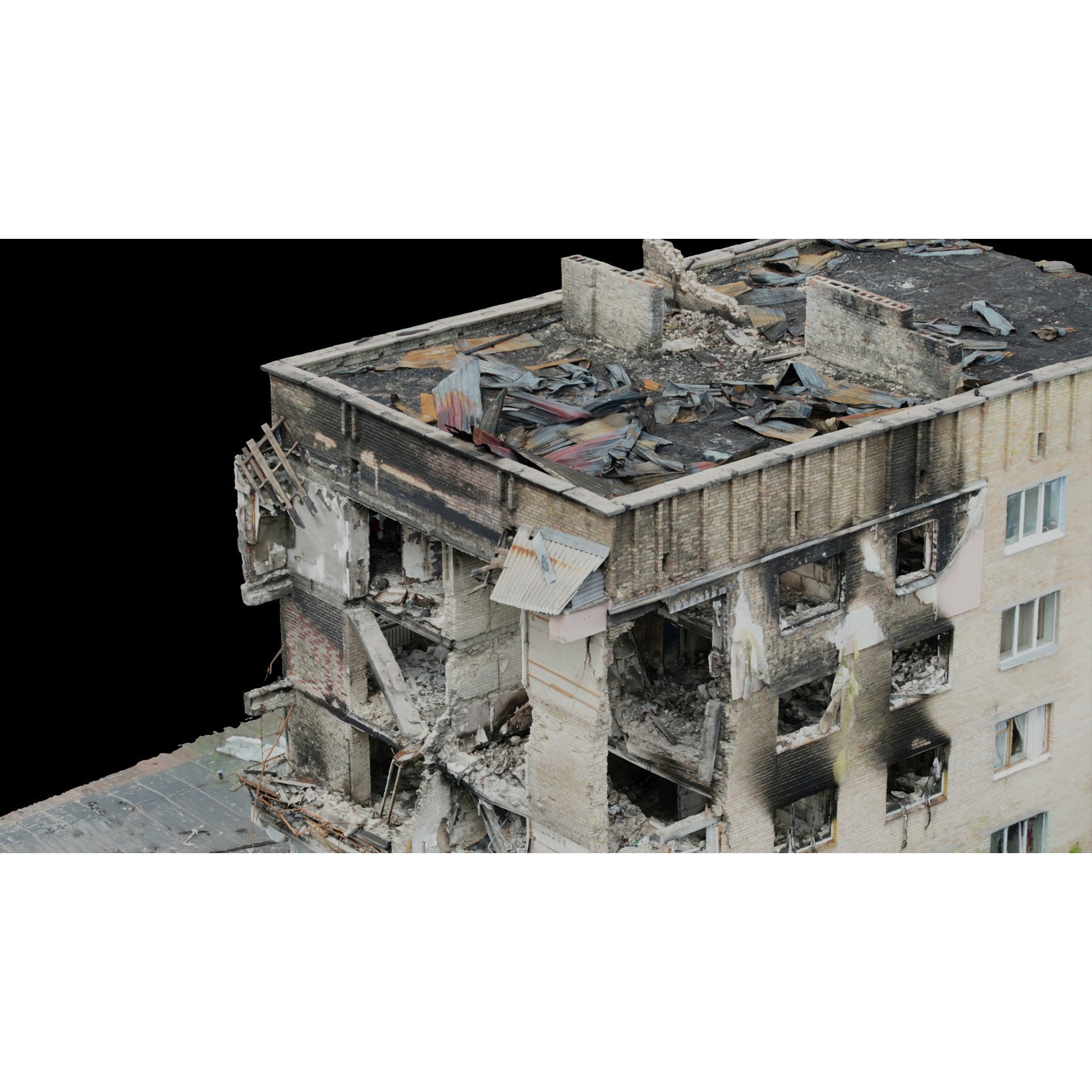 Ukraine Building Scans - Low-Poly Game-Ready 3D Model - View 7