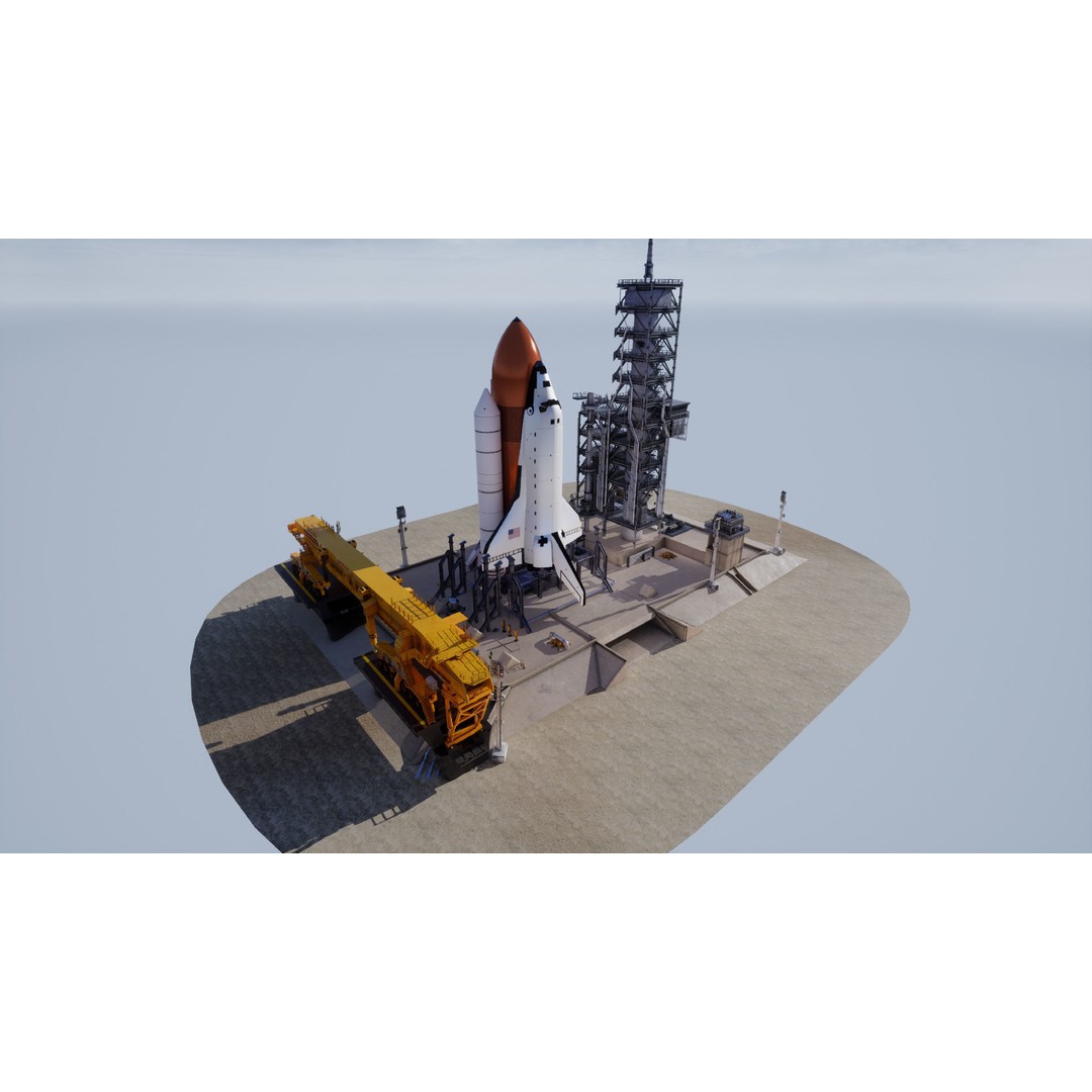 Space Shuttle 3D Model – Realistic Low Poly Environment, FBX - View 10
