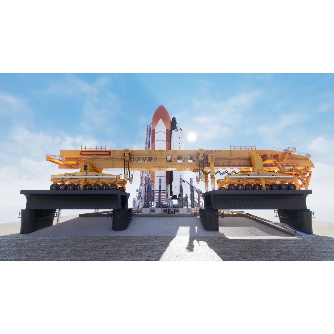 Space Shuttle 3D Model – Realistic Low Poly Environment, FBX - View 11