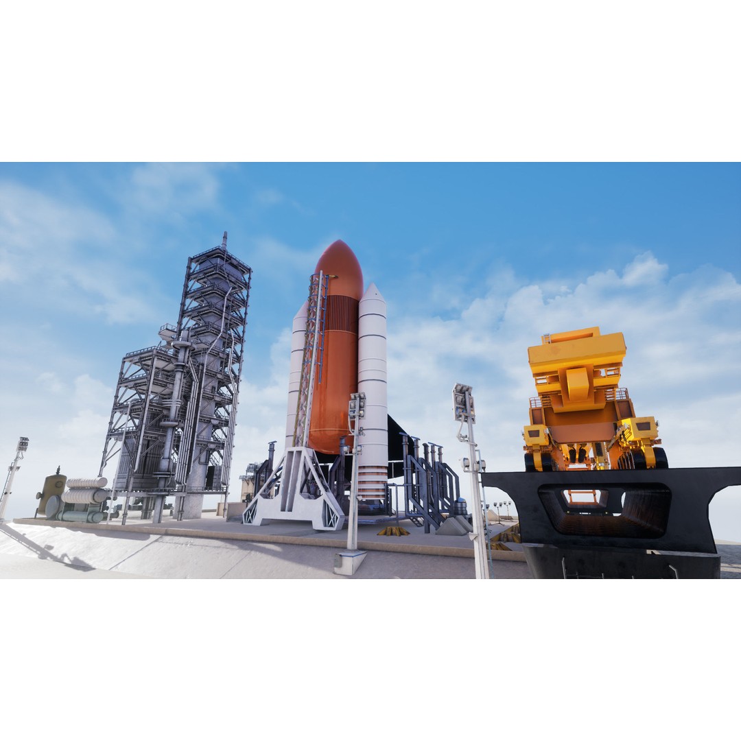 Space Shuttle 3D Model – Realistic Low Poly Environment, FBX - View 12
