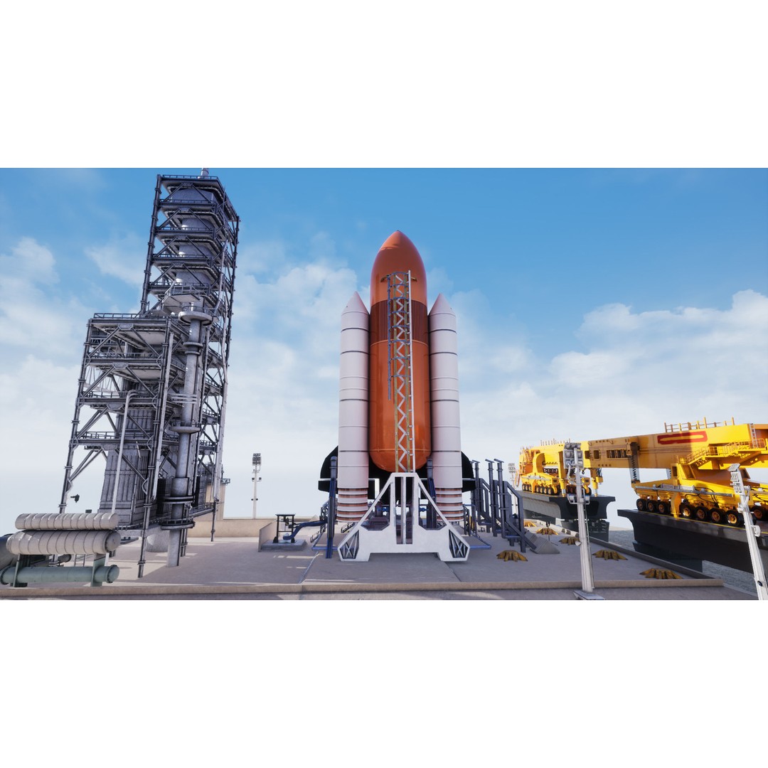 Space Shuttle 3D Model – Realistic Low Poly Environment, FBX - View 13