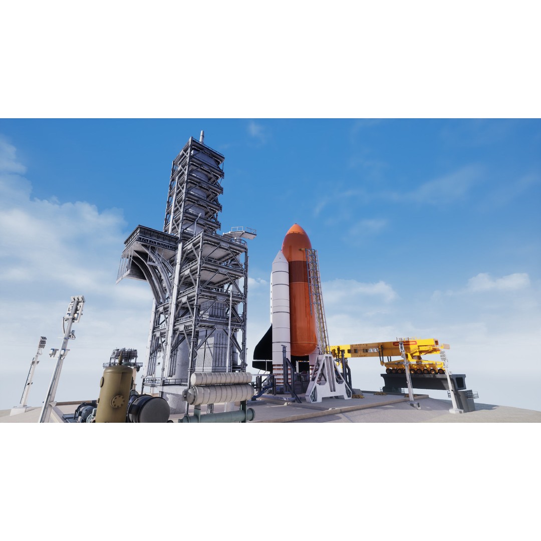 Space Shuttle 3D Model – Realistic Low Poly Environment, FBX - View 14