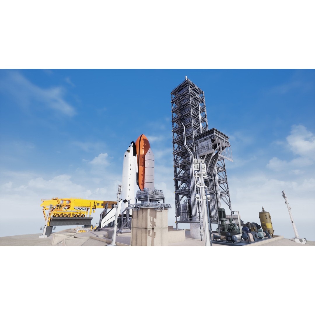 Space Shuttle 3D Model – Realistic Low Poly Environment, FBX - View 16