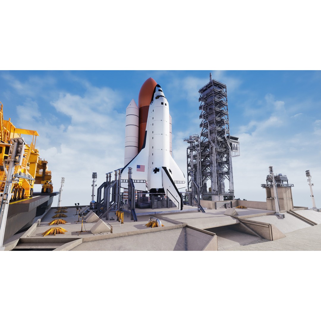 Space Shuttle 3D Model – Realistic Low Poly Environment, FBX - View 19