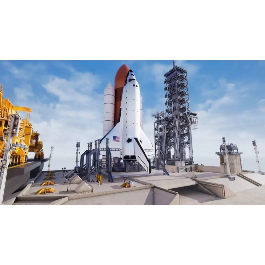 Space Shuttle 3D Model – Realistic Low Poly Environment, FBX - View 2