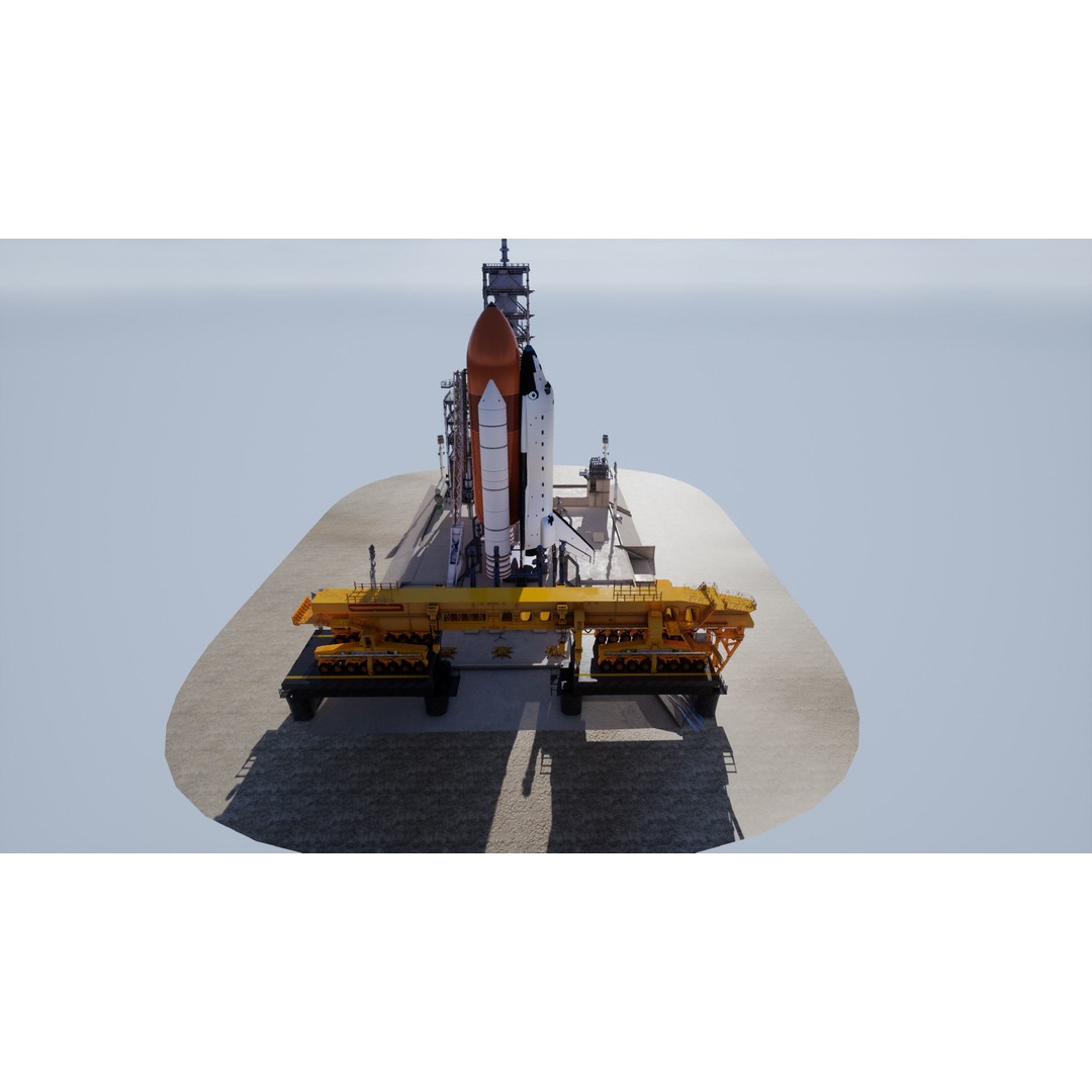 Space Shuttle 3D Model – Realistic Low Poly Environment, FBX - View 3