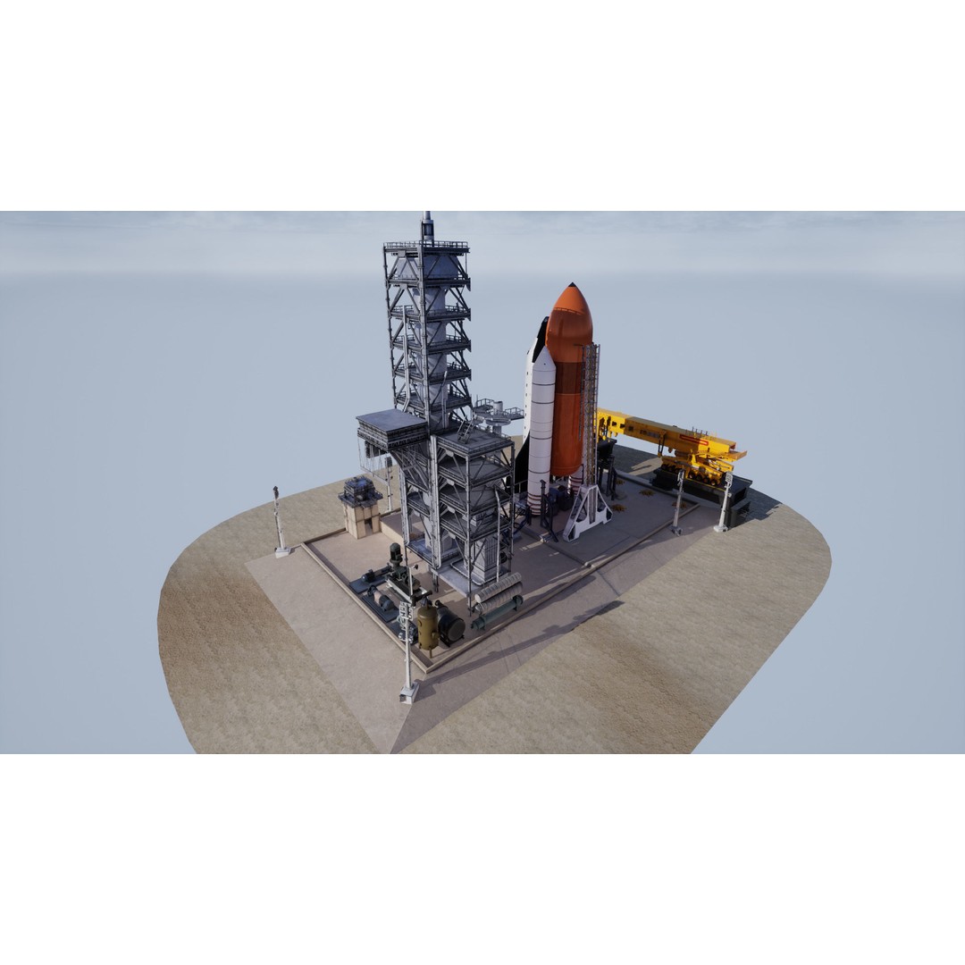 Space Shuttle 3D Model – Realistic Low Poly Environment, FBX - View 6