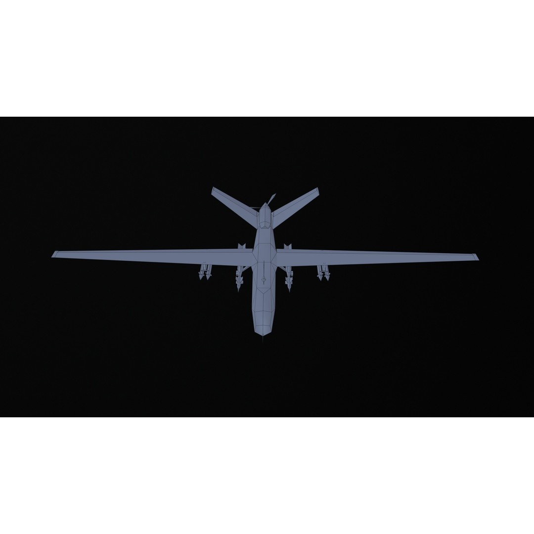 MQ9 Reaper 3D Model – Low Poly Game Asset, PBR Textures, FBX - View 10