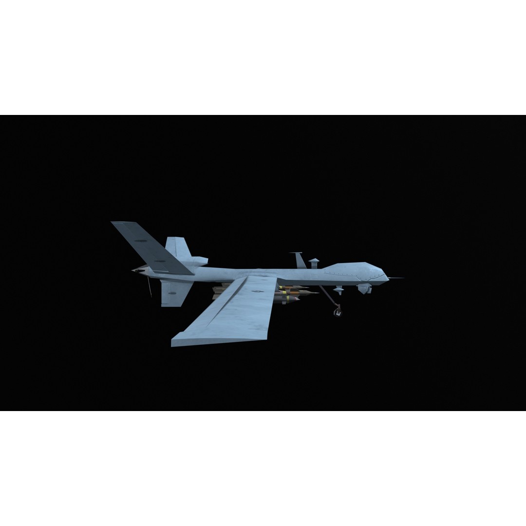 MQ9 Reaper 3D Model – Low Poly Game Asset, PBR Textures, FBX - View 11