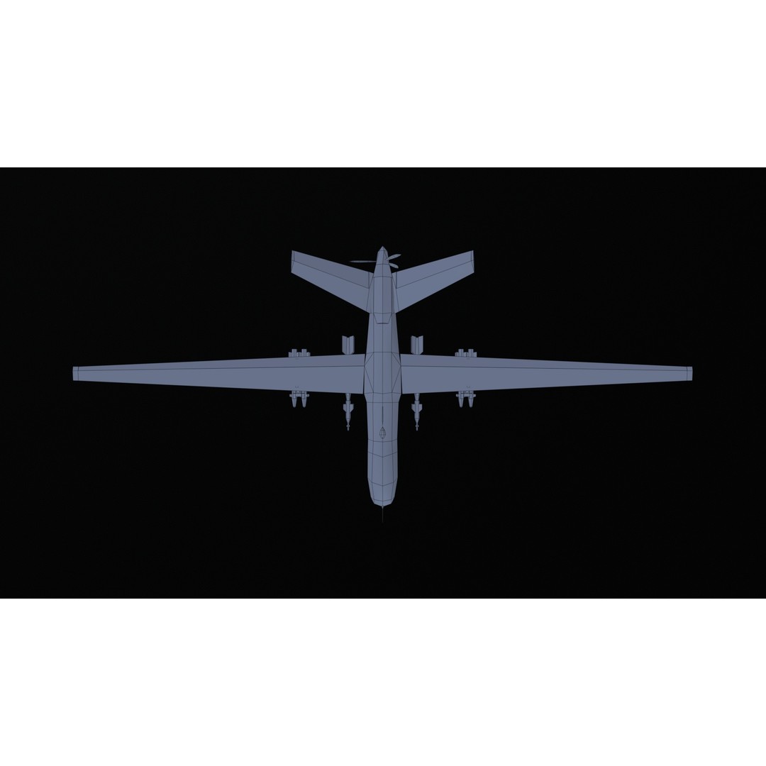 MQ9 Reaper 3D Model – Low Poly Game Asset, PBR Textures, FBX - View 15