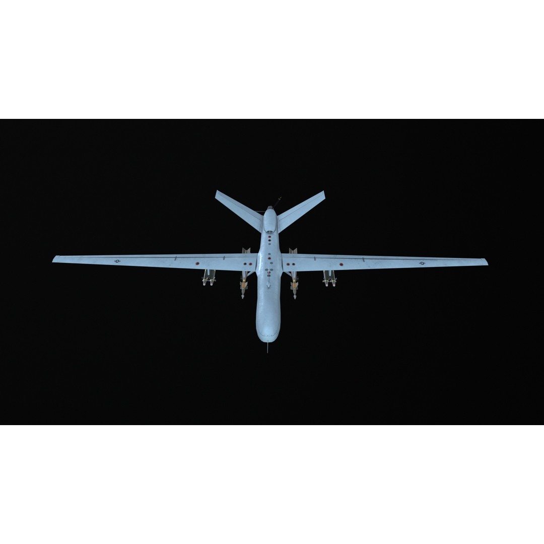 MQ9 Reaper 3D Model – Low Poly Game Asset, PBR Textures, FBX - View 17