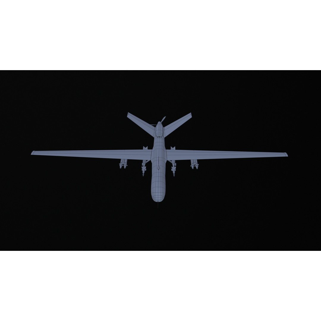MQ9 Reaper 3D Model – Low Poly Game Asset, PBR Textures, FBX - View 25