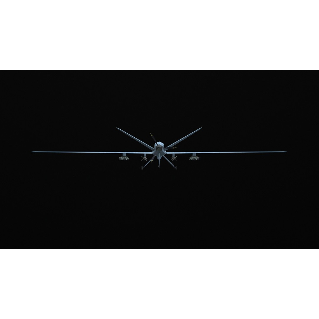 MQ9 Reaper 3D Model – Low Poly Game Asset, PBR Textures, FBX - View 27