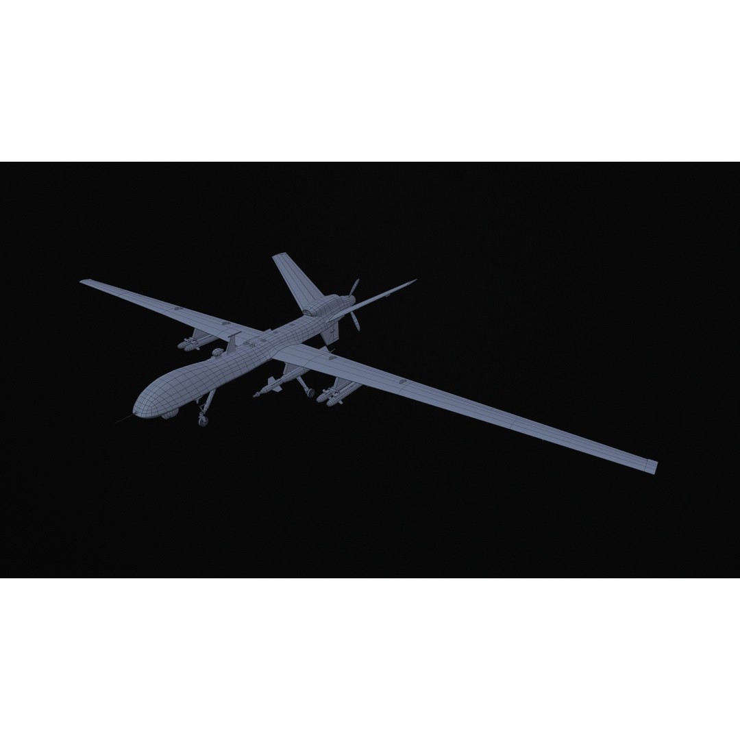 MQ9 Reaper 3D Model – Low Poly Game Asset, PBR Textures, FBX - View 30