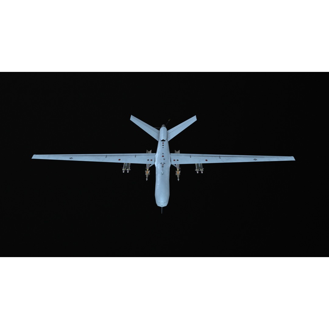 MQ9 Reaper 3D Model – Low Poly Game Asset, PBR Textures, FBX - View 31