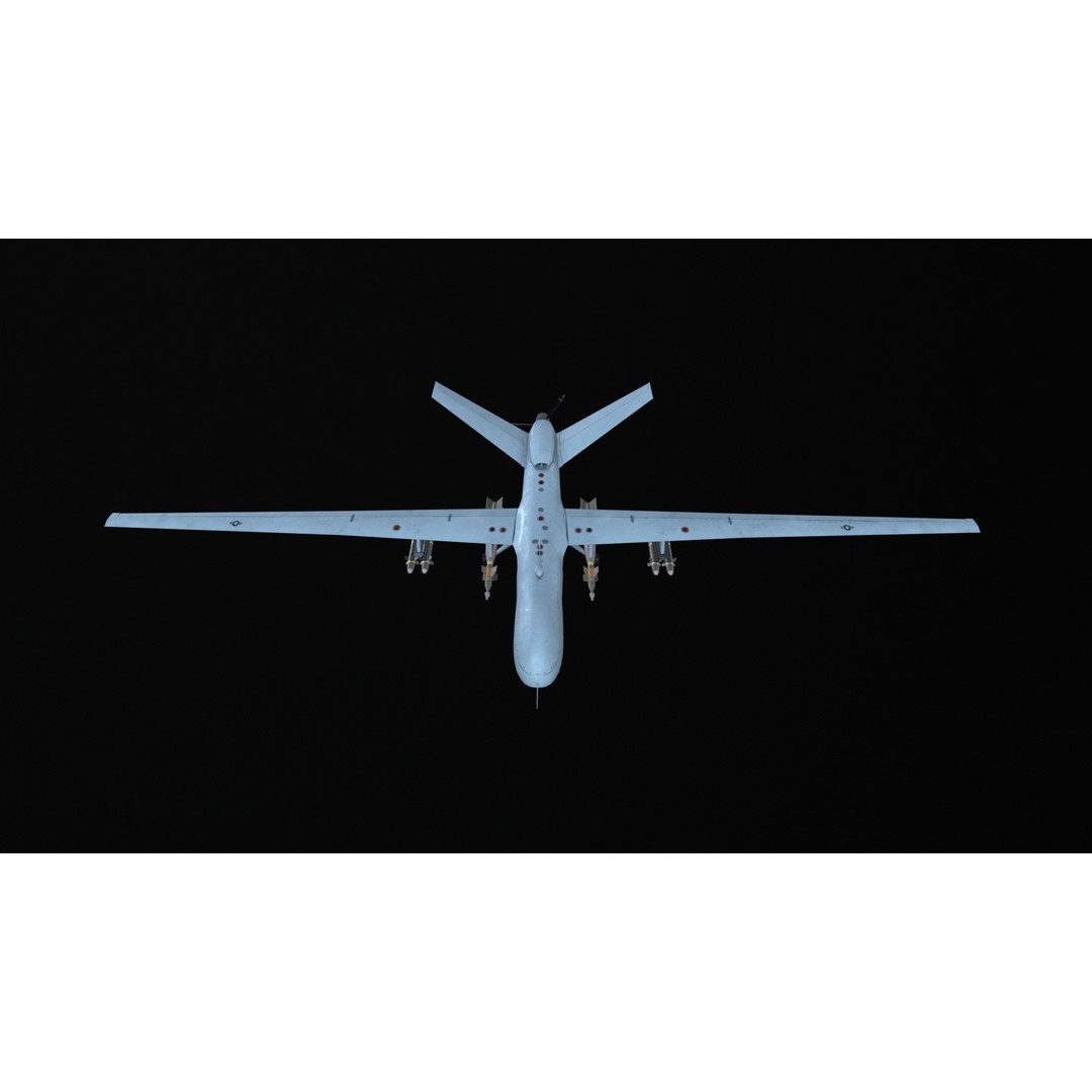 MQ9 Reaper 3D Model – Low Poly Game Asset, PBR Textures, FBX - View 34