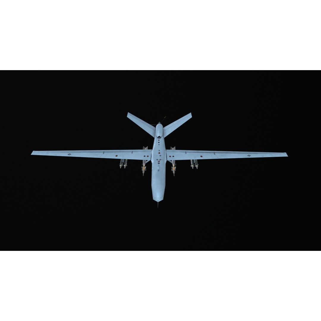 MQ9 Reaper 3D Model – Low Poly Game Asset, PBR Textures, FBX - View 38