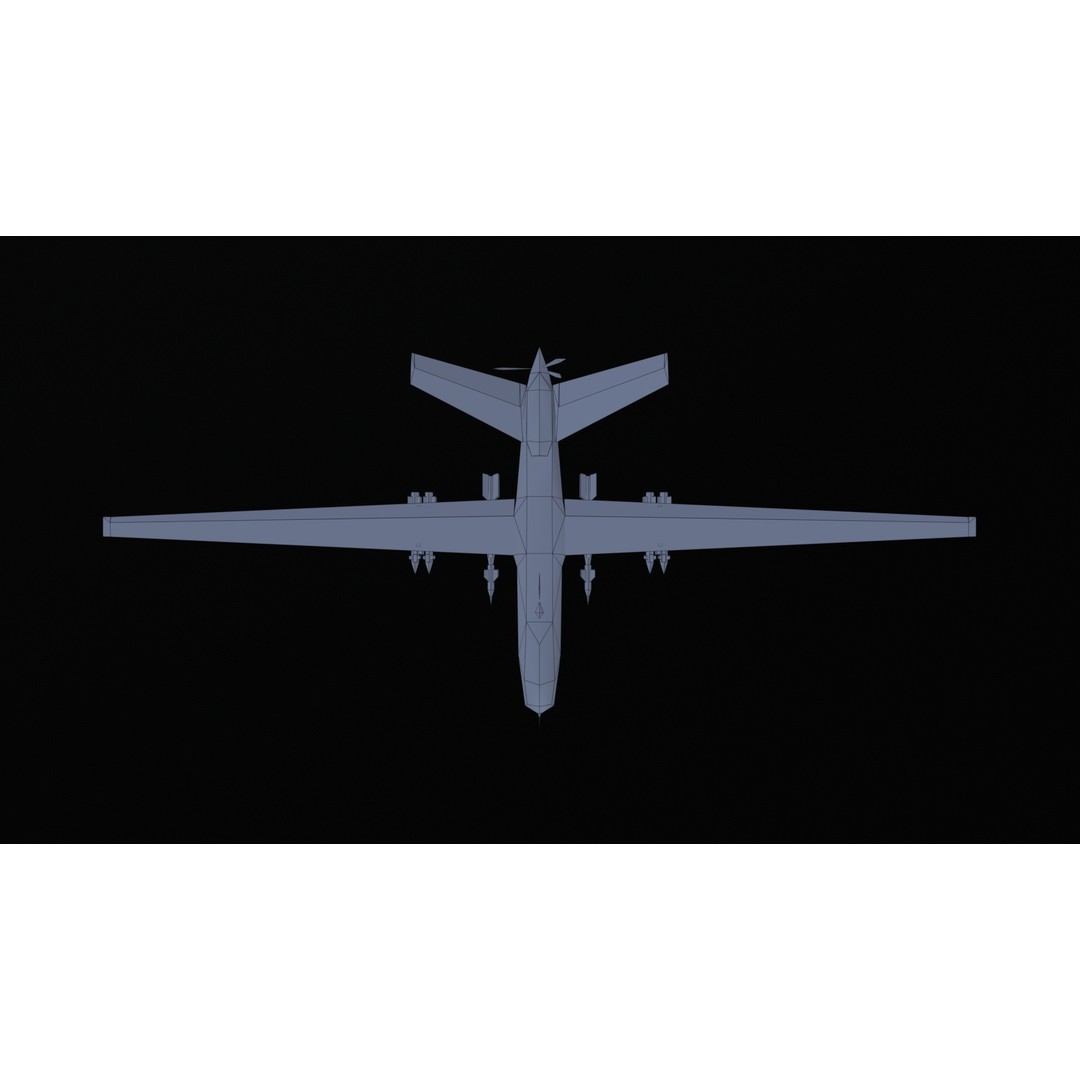 MQ9 Reaper 3D Model – Low Poly Game Asset, PBR Textures, FBX - View 4