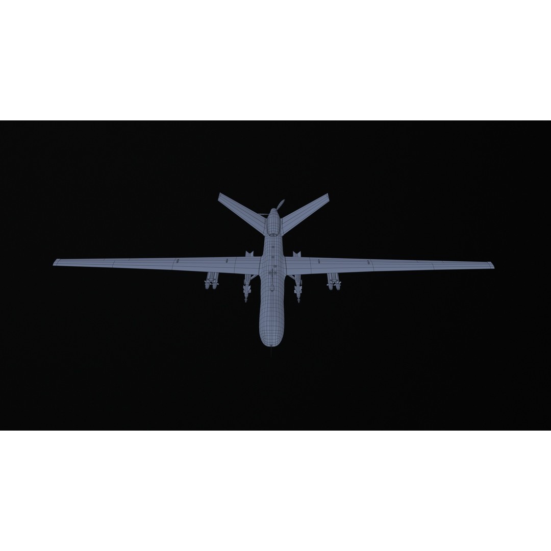 MQ9 Reaper 3D Model – Low Poly Game Asset, PBR Textures, FBX - View 40