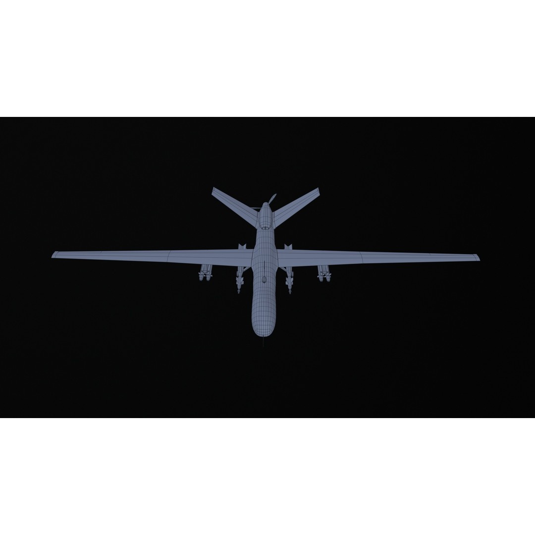 MQ9 Reaper 3D Model – Low Poly Game Asset, PBR Textures, FBX - View 43