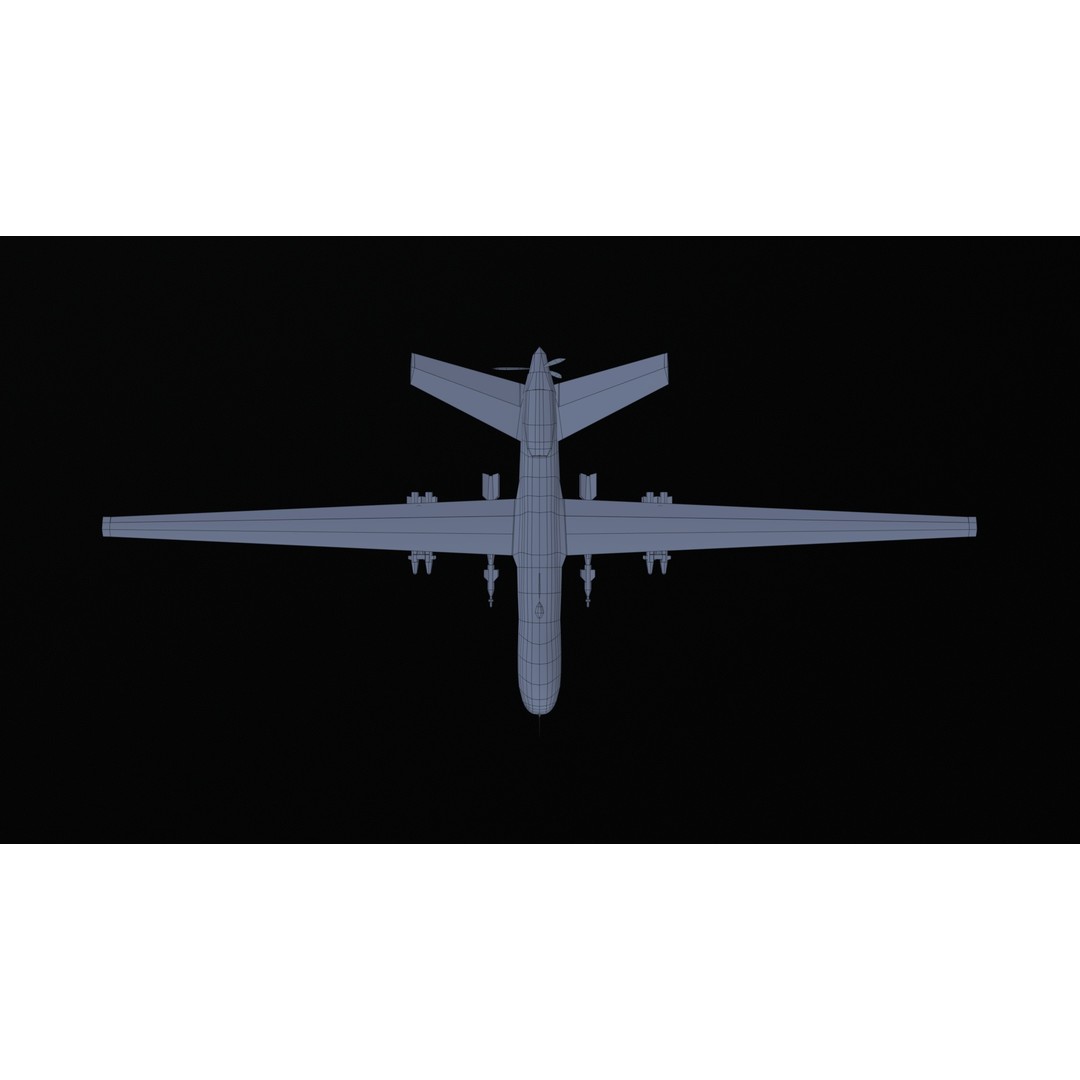 MQ9 Reaper 3D Model – Low Poly Game Asset, PBR Textures, FBX - View 7