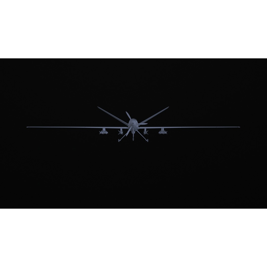 MQ9 Reaper 3D Model – Low Poly Game Asset, PBR Textures, FBX - View 9