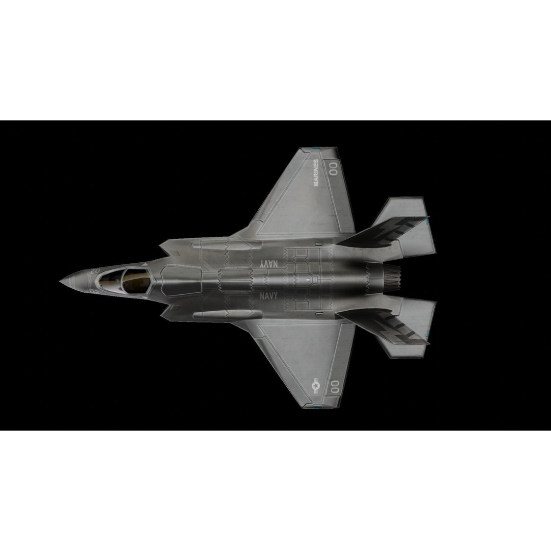Lockheed Martin F-35 Lightning 3D Model – Low Poly Military Aircraft, FBX - View 13