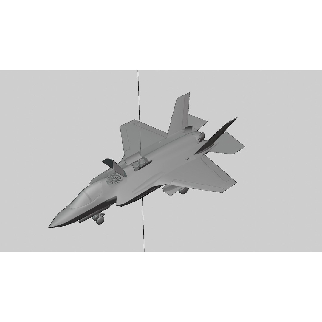 Lockheed Martin F-35 Lightning 3D Model – Low Poly Military Aircraft, FBX - View 14