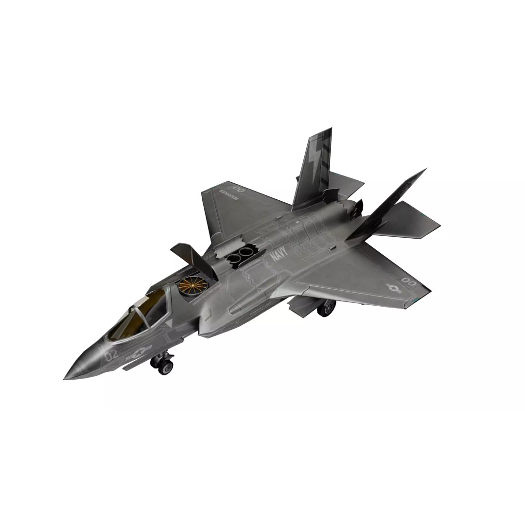 Lockheed Martin F-35 Lightning 3D Model – Low Poly Military Aircraft, FBX - View 2