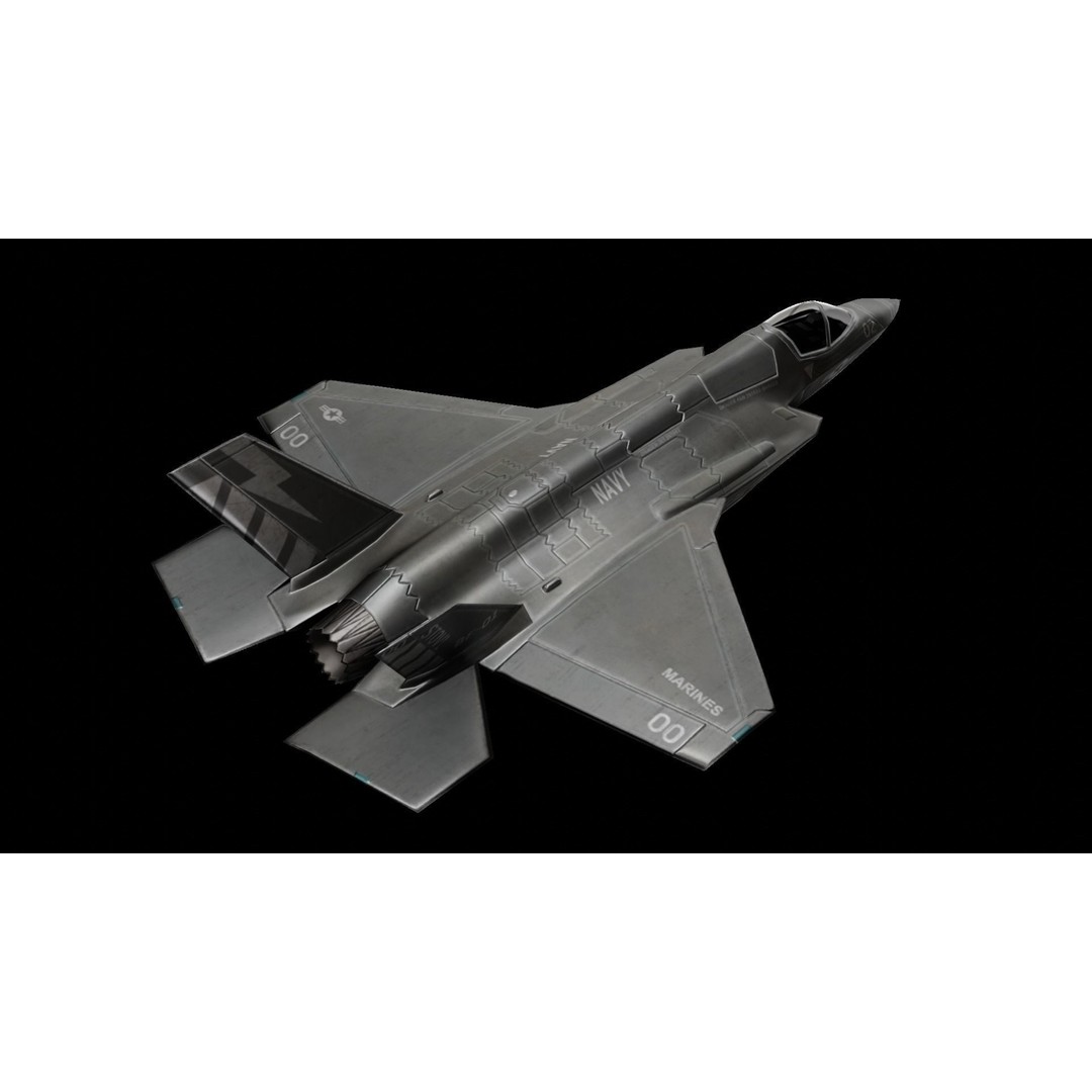 Lockheed Martin F-35 Lightning 3D Model – Low Poly Military Aircraft, FBX - View 5