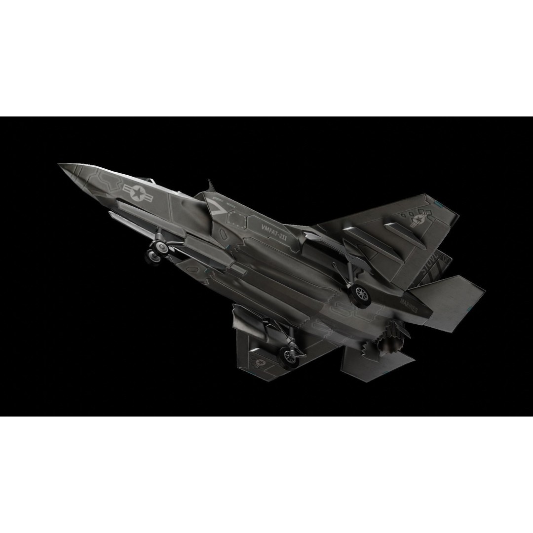 Lockheed Martin F-35 Lightning 3D Model – Low Poly Military Aircraft, FBX - View 7