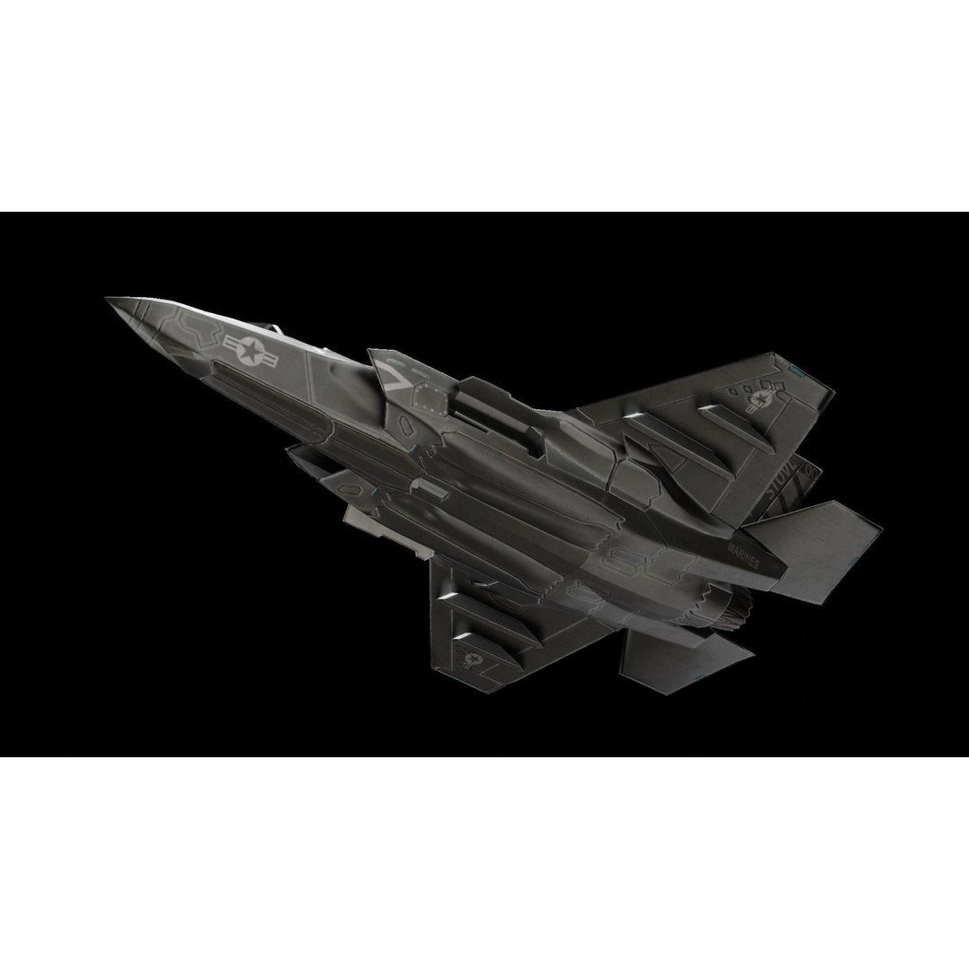 Lockheed Martin F-35 Lightning 3D Model – Low Poly Military Aircraft, FBX - View 9