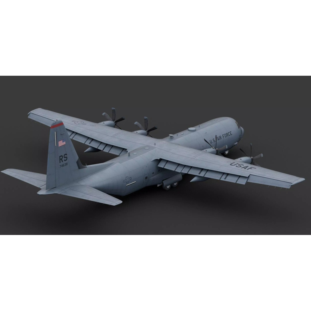 Lockheed Martin C-130J Super Hercules 3D Model – High-Detail Game Asset, FBX, OBJ