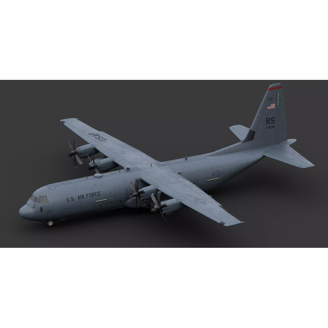 Lockheed Martin C-130J Super Hercules 3D Model – High-Detail Game Asset, FBX, OBJ - View 12