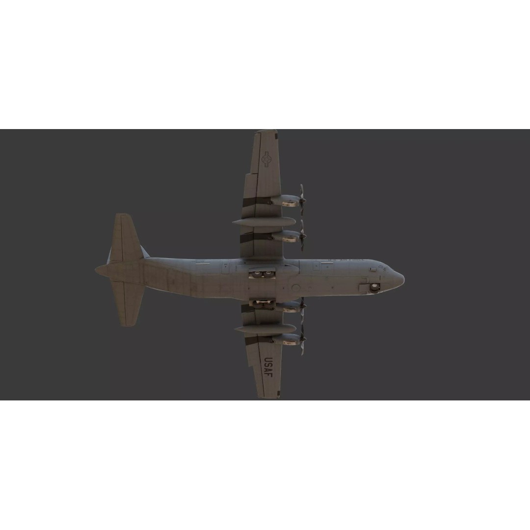 Lockheed Martin C-130J Super Hercules 3D Model – High-Detail Game Asset, FBX, OBJ - View 13