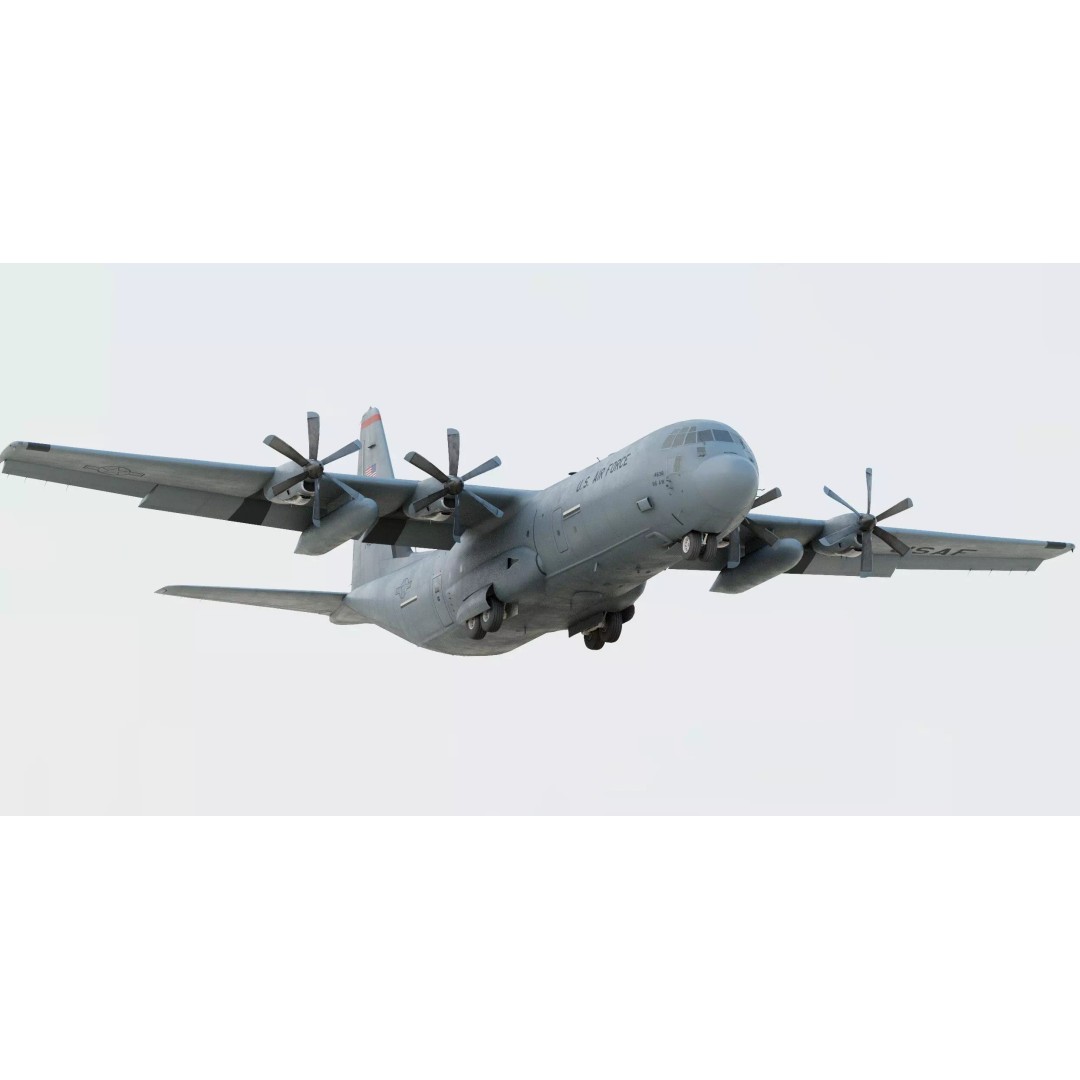 Lockheed Martin C-130J Super Hercules 3D Model – High-Detail Game Asset, FBX, OBJ - View 2