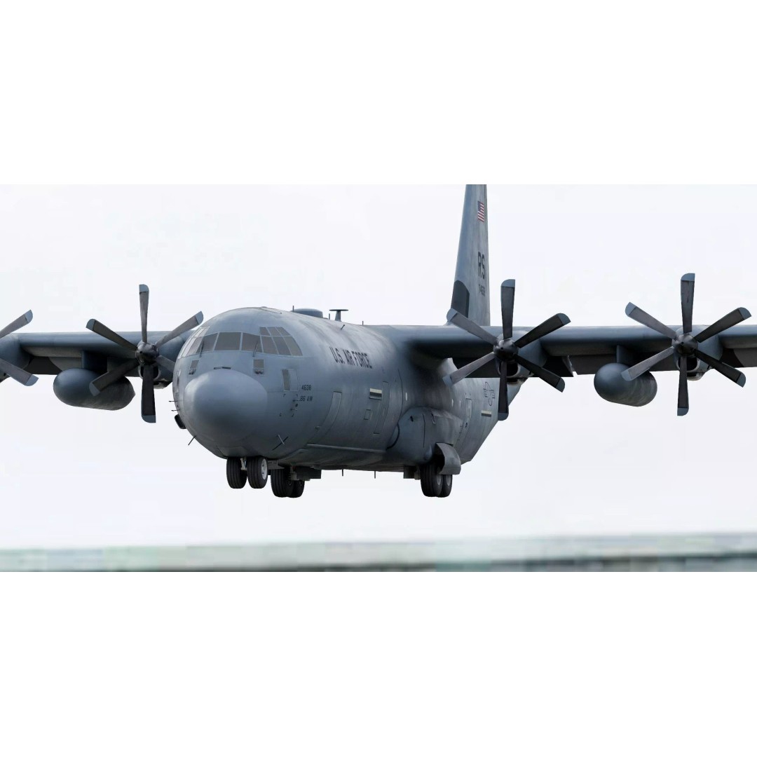 Lockheed Martin C-130J Super Hercules 3D Model – High-Detail Game Asset, FBX, OBJ - View 3