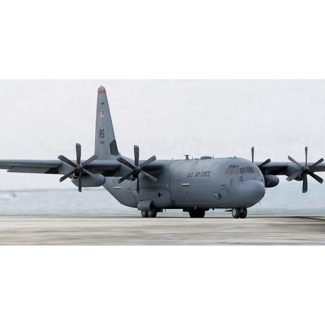 Lockheed Martin C-130J Super Hercules 3D Model – High-Detail Game Asset, FBX, OBJ - View 4