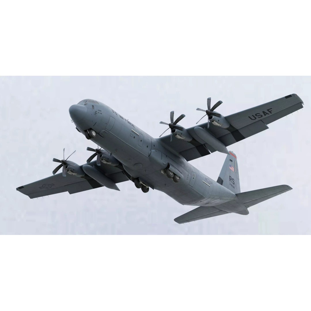 Lockheed Martin C-130J Super Hercules 3D Model – High-Detail Game Asset, FBX, OBJ - View 6