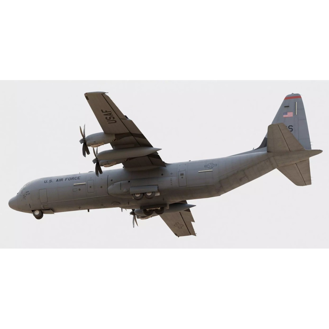 Lockheed Martin C-130J Super Hercules 3D Model – High-Detail Game Asset, FBX, OBJ - View 7