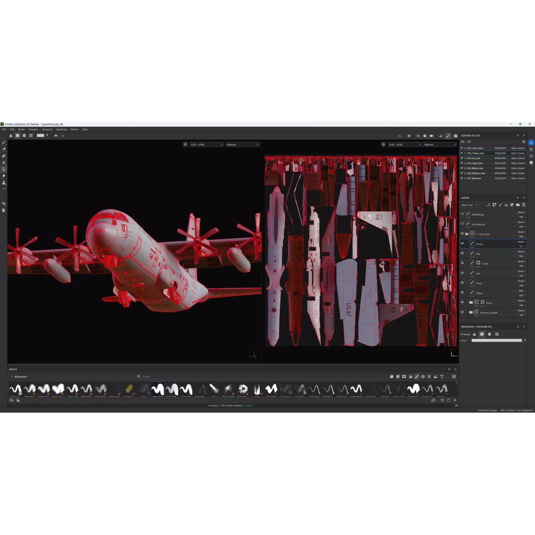 Lockheed Martin C-130J Super Hercules 3D Model – High-Detail Game Asset, FBX, OBJ - View 9