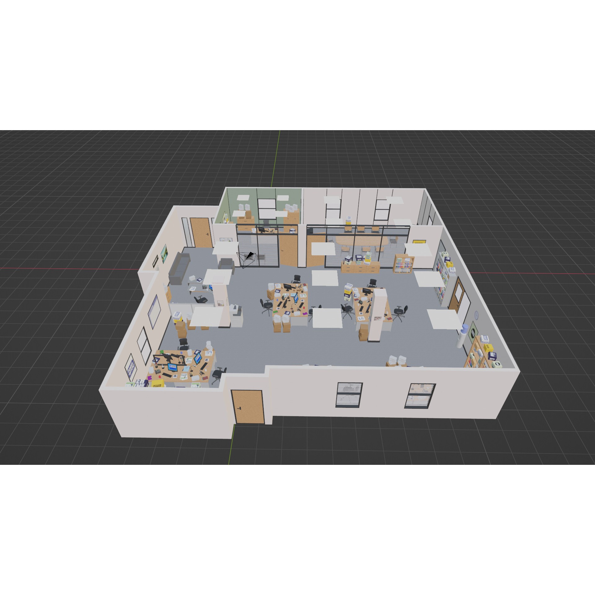 The Office - Low-Poly Game-Ready 3D Model - View 15