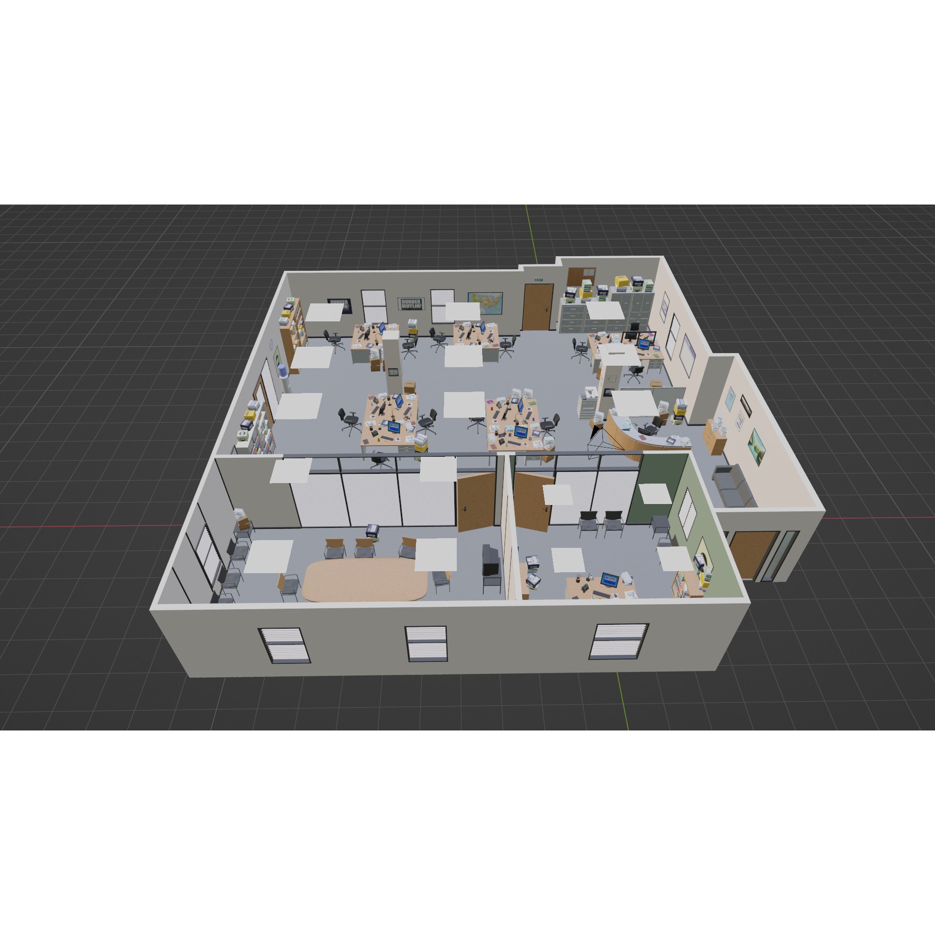 The Office - Low-Poly Game-Ready 3D Model - View 16
