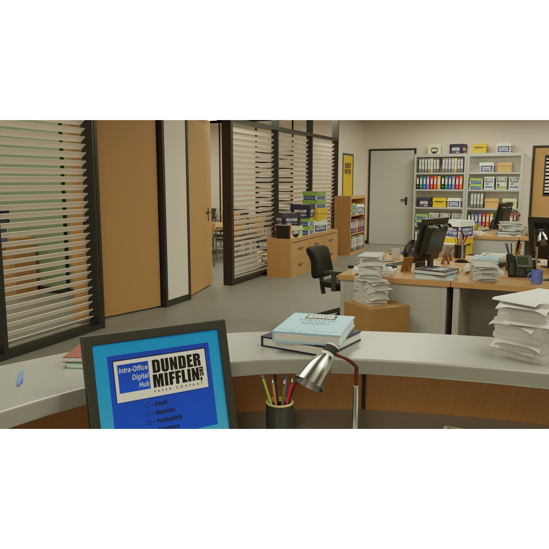 The Office - Low-Poly Game-Ready 3D Model - View 3
