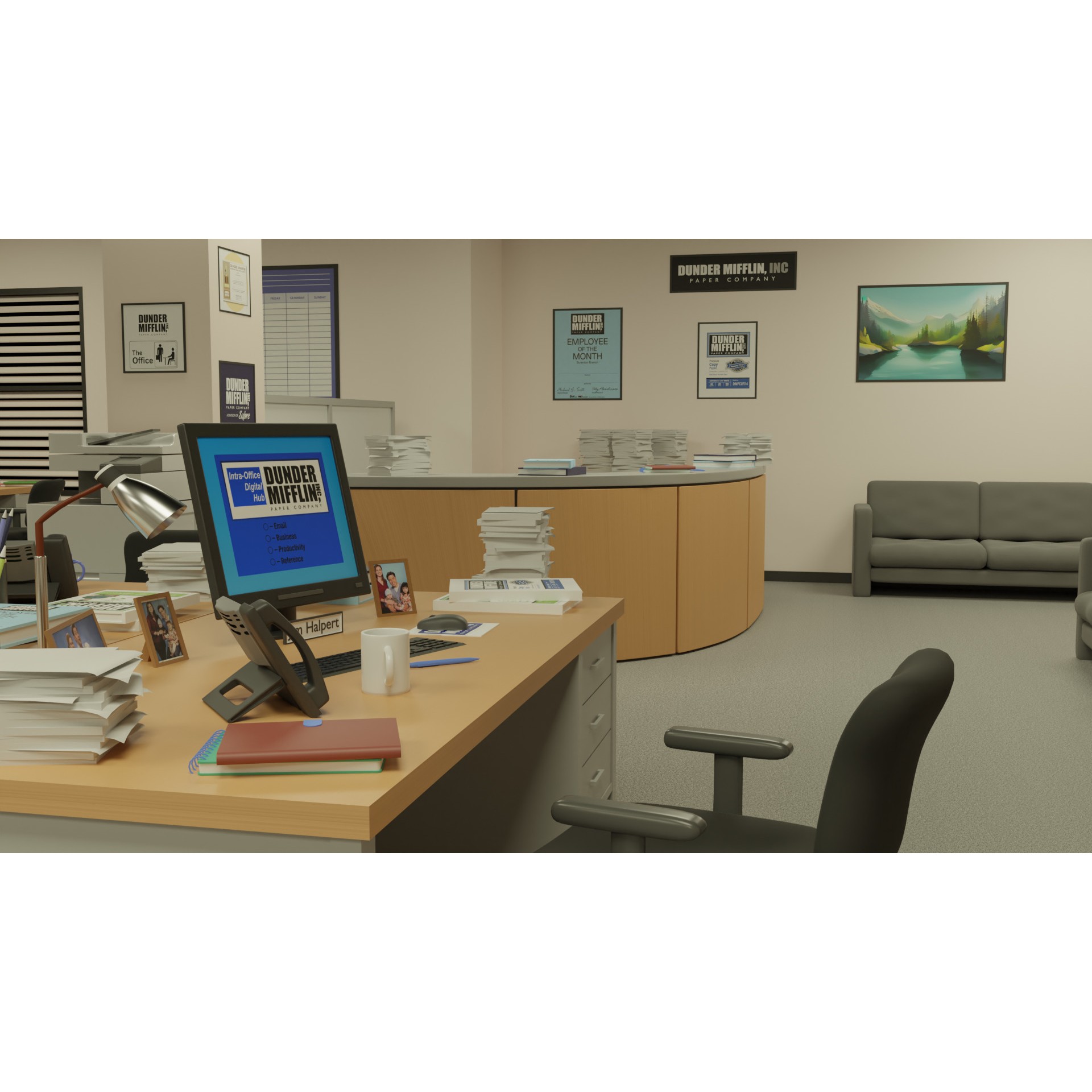 The Office - Low-Poly Game-Ready 3D Model - View 4