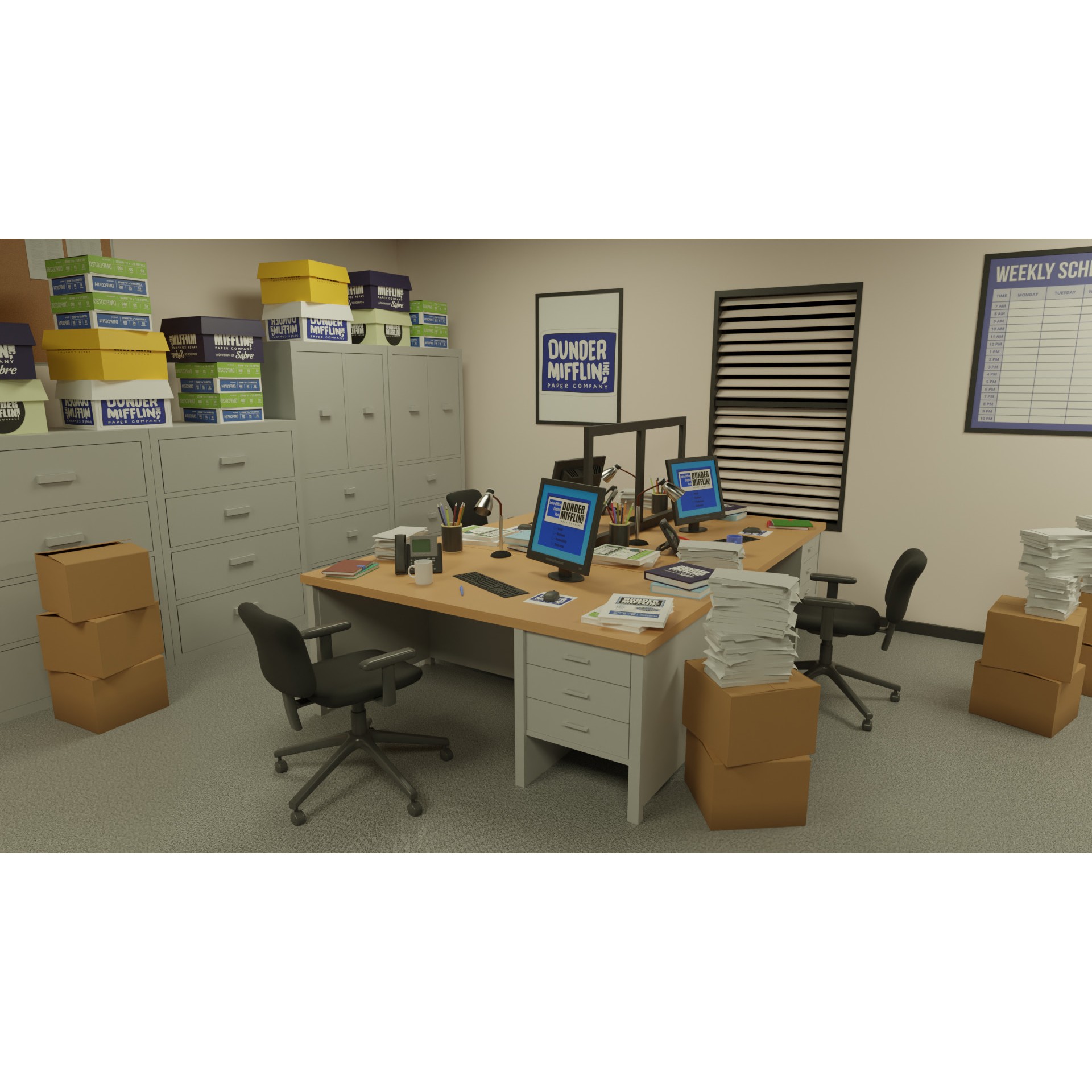 The Office - Low-Poly Game-Ready 3D Model - View 5