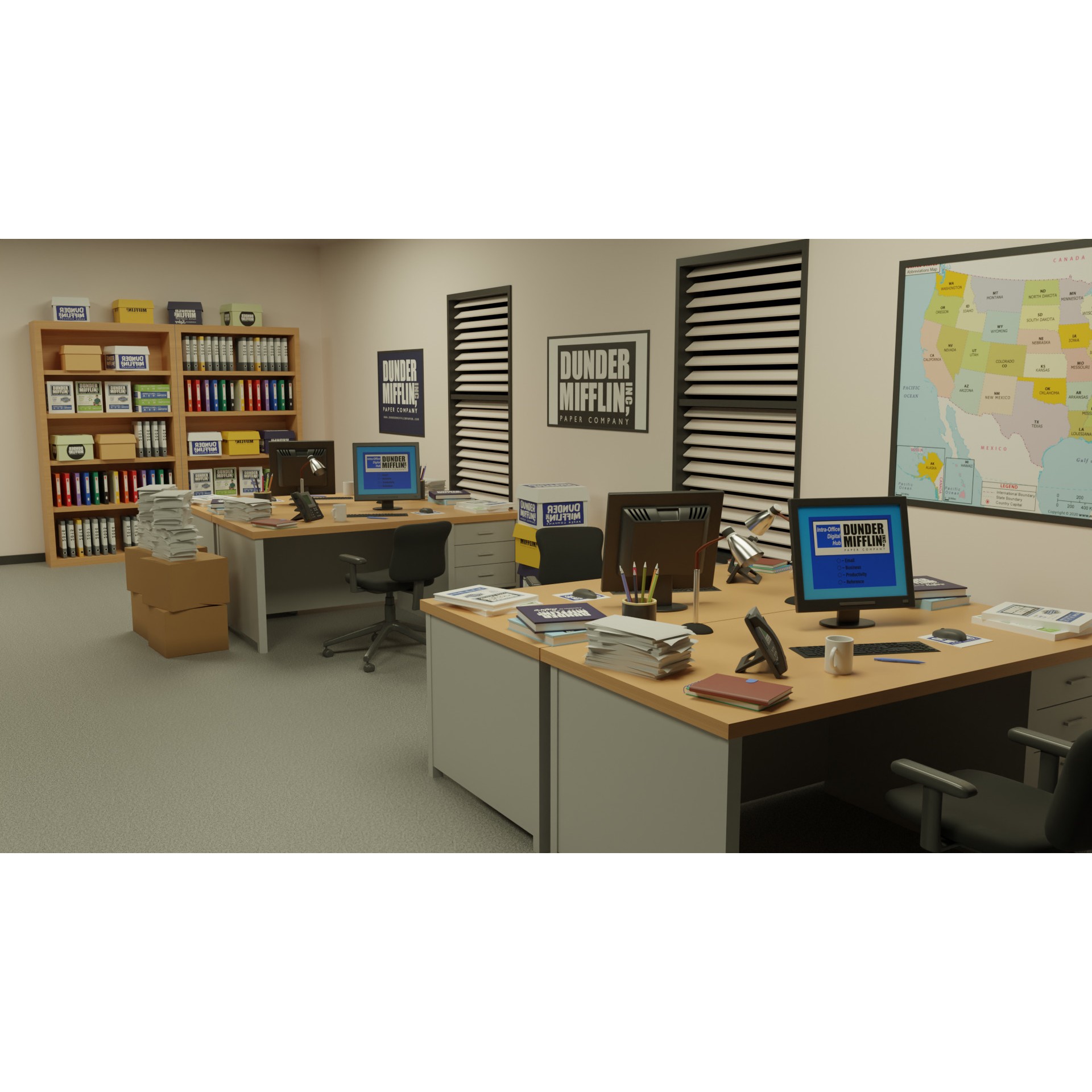 The Office - Low-Poly Game-Ready 3D Model - View 6