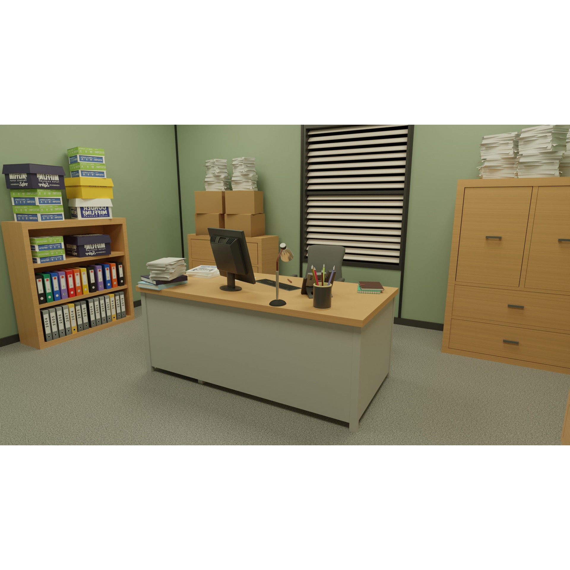 The Office - Low-Poly Game-Ready 3D Model - View 8