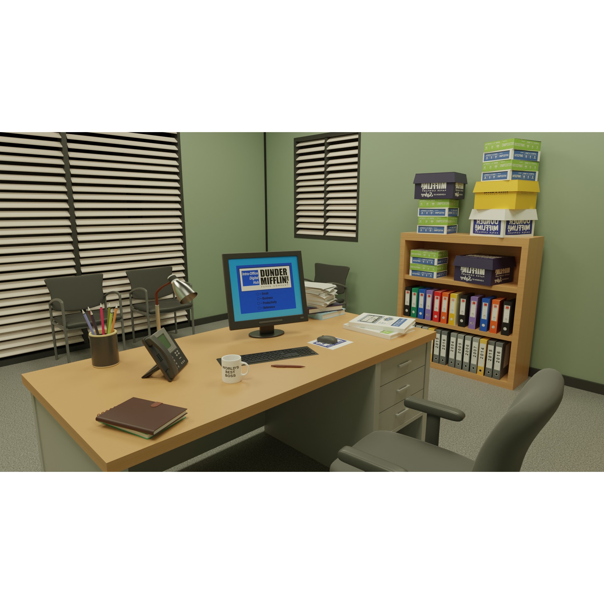 The Office - Low-Poly Game-Ready 3D Model - View 9